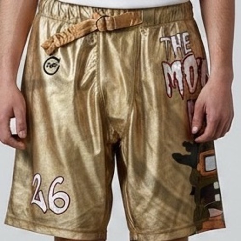 LAP The Movement Metallic Gold Shorts Mens XL Graphic RARE hip hop streetwear